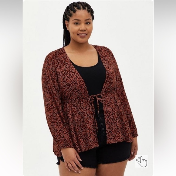 Torrid Tie-Front Midi Kimono - Size 4X - Picture 2 of 7